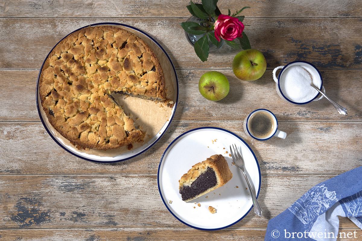 Apfel-Mohnkuchen mit Streuseln - Mohn-Apfelkuchen