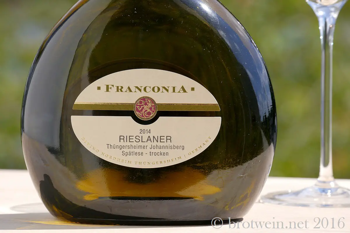 Wein: Rieslaner Spätlese 2014 trocken Frankconia Divino