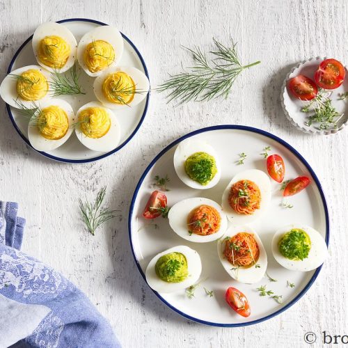 Gefüllte Eier verschiedene Füllungen