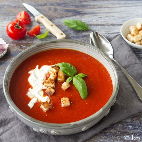 Geröstete Tomatensuppe aus dem Ofen