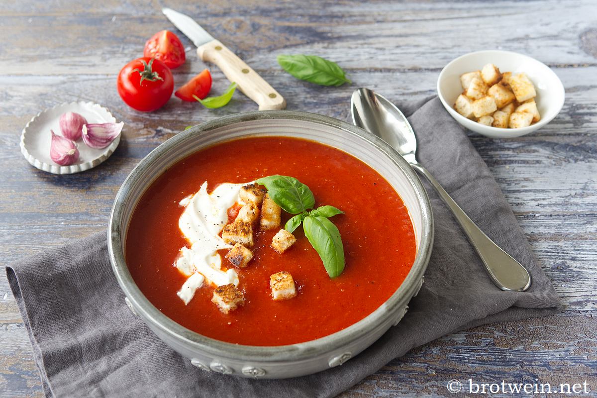 Geröstete Tomatensuppe aus dem Ofen