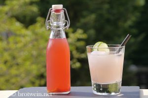 Limonade mit selbstgemachtem Rhabarber-Sirup