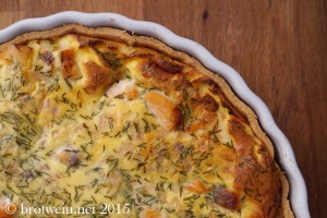 Lachsquiche mit frischem Lachs