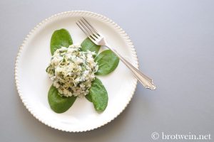 Zitronen-Risotto mit Babyspinat