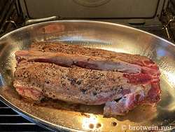 Im Ofen fertig garen bis Fleisch rosa ist