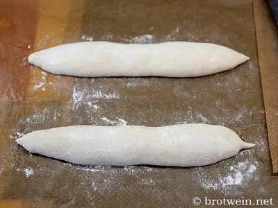 Teig zu Baguettes formen