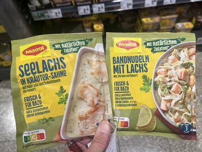 Tüte für Fisch in Kräutersauce