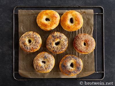 Bund gemischte Bagel: Plain, Sesam, Mohn, Sesam-Mohn-Mix