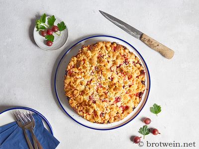 Schneller Stachelbeerkuchen mit Streuseln