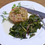 Mangold Gemüse mit Meerettichsauce und Perldinkel-Sotto