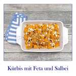 Ofenkürbis mit Feta, Honig und Salbei