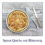 Spinat Quiche mit Blätterteig und Sonnenblumenkerne