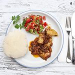 Israelischer Gurken-Tomaten-Salat, Pita-Brot & Shawarma