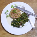 Mangold Gemüse mit Meerettichsauce und Perldinkel-Sotto